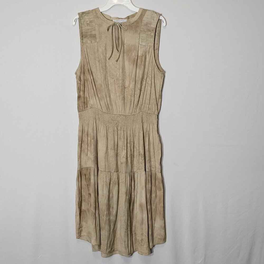Elegant Tan Midi Dress